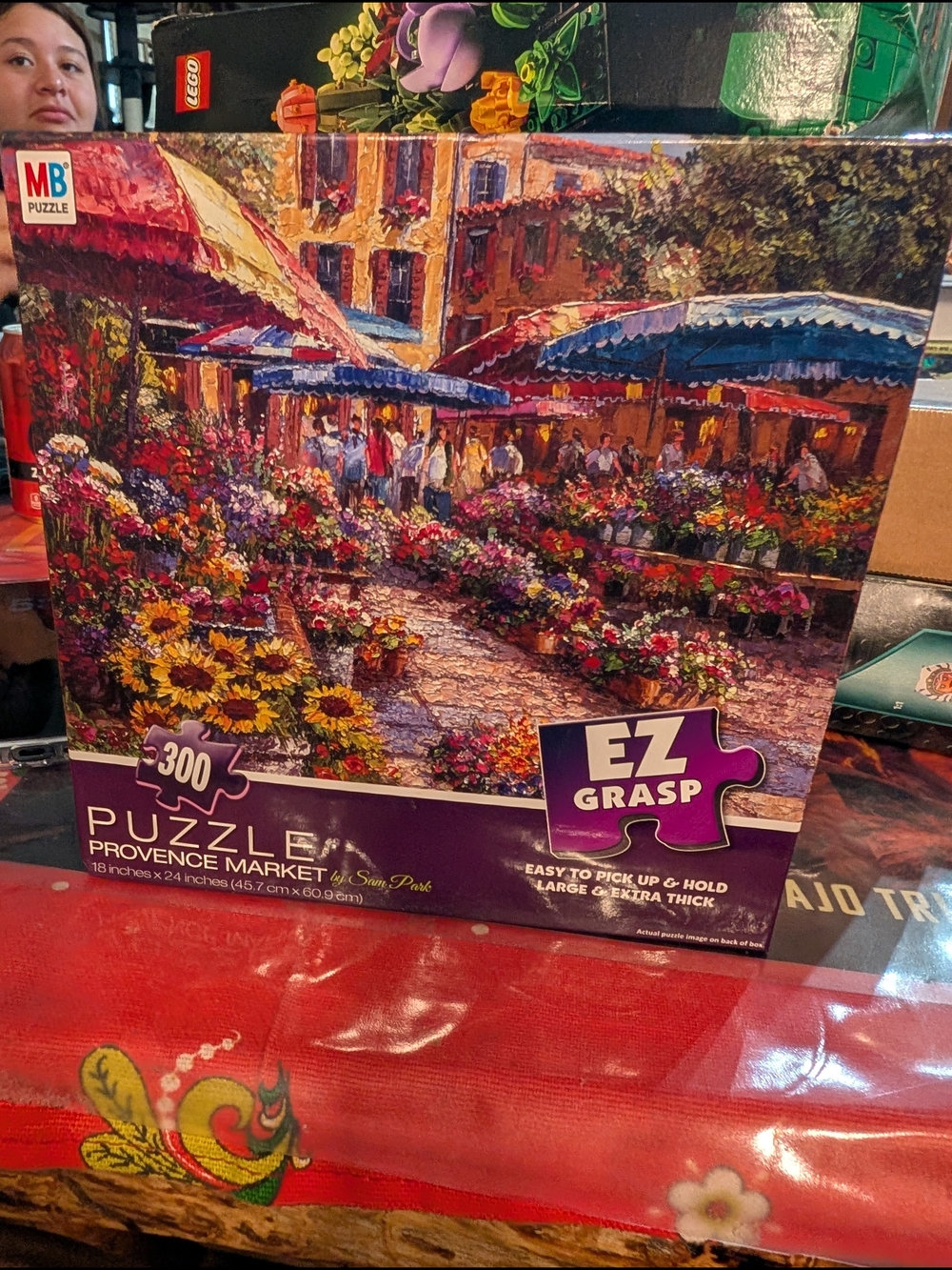 MB EZ Grasp Provence Market 300-Piece Puzzle — Colorful Floral Scene